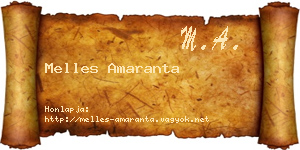 Melles Amaranta névjegykártya